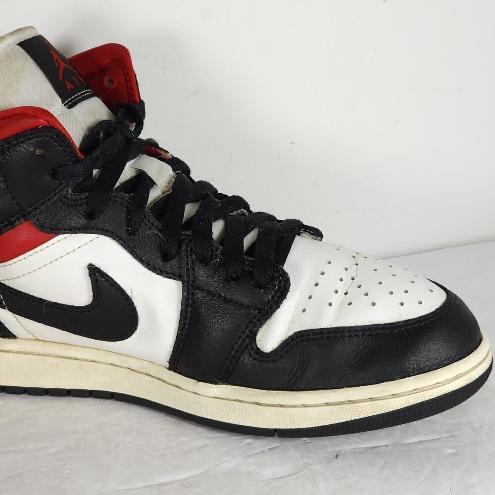 Nike Women’s Jordan 1 US9,5 Black Sail Gym Red Mid Top Sneakers Shoes BQ6472-061 - Picture 15 of 16